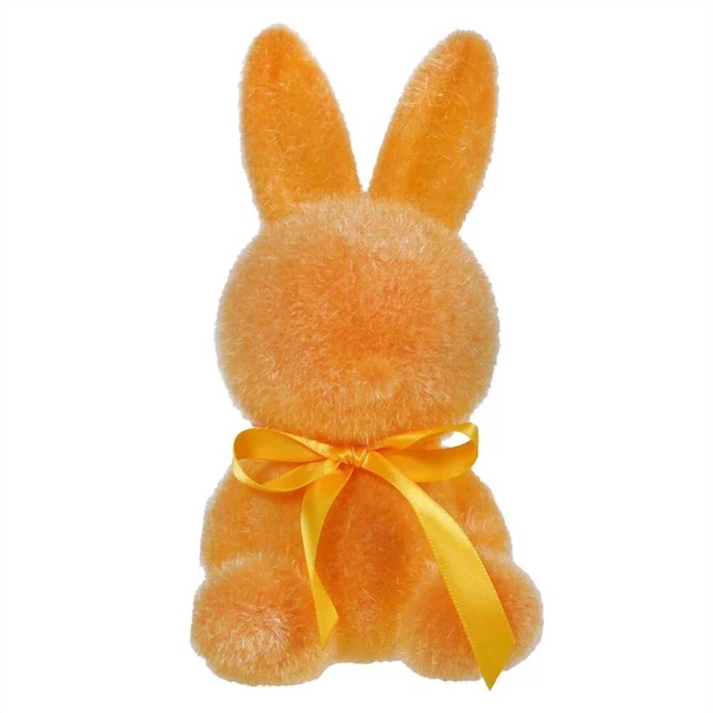 NEW ONE HUNDRED 80 DEGREES flocked sitting bunny in yellow